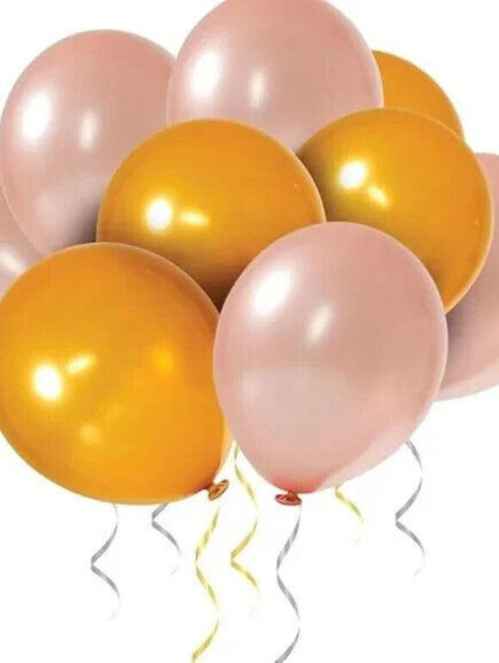 60-Pack Gold & Rose Gold Balloons, Gold & Rose Gold Latex Balloons for W